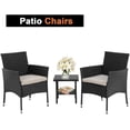 thumbnail image 2 of FDW Patio Furniture Set 3 Piece Patio Chair Bistro Set Outdoor Rattan Chairs Wicker Conversation Set for Backyard Porch Poolside Lawn, Black, 2 of 7