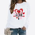 thumbnail image 2 of Amzcrzy Chandail pour Femmes à Col Rond à Manches Longues T-Shirts de la Saint-Valentin Amusants à Motif Léger Coupe Ample Chandail de Fête, 2 of 3