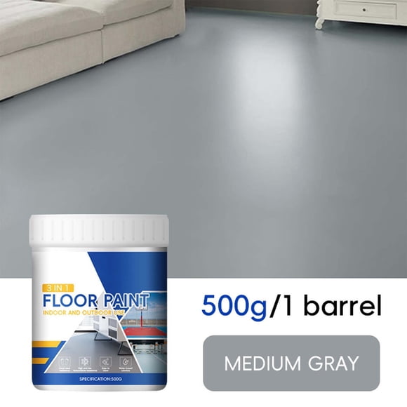 JZCHUNTOY 500G 3 in 1 Household Floor Paint, Water Based Wear Resistant Floor Coating, Non-Toxic Quick Drying Floor Renovation Paint, Scratch Resistant Coat for Wood, Tile and Cement Floors