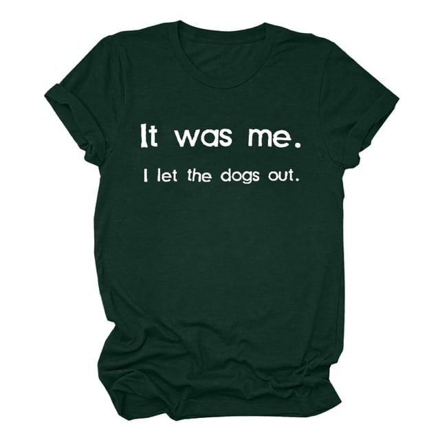 Penkiiy Hauts d'Été pour Femmes, T-Shirts Amples Unisexes Décontractés avec Impression de Lettres Manches Courtes Col Rond Blouse Hauts TG Vert