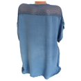 thumbnail image 4 of Mode d'Été Femmes en Vrac Mesh Patchwork Tee-Shirt Décontracté Manches Courtes V Cou Chemises Tops, 4 of 5