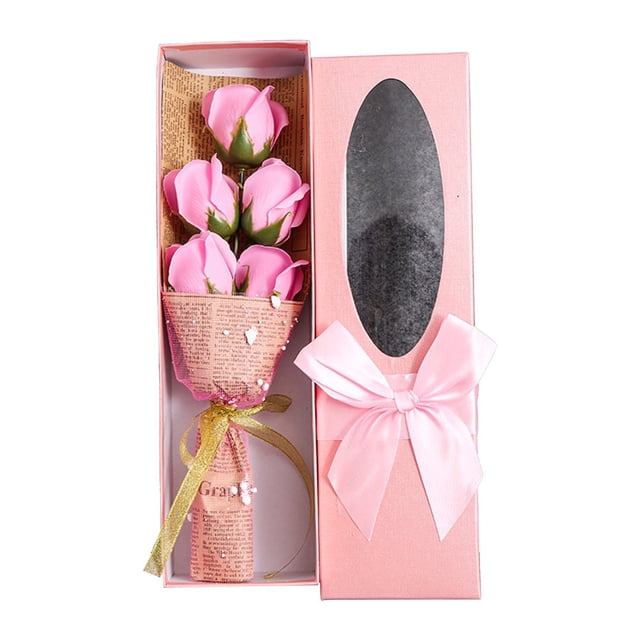 Flower Bouquet 5 Soap Roses Flower Valentine‘S Day Mother‘S Day Gift Box