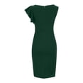 thumbnail image 2 of Women Summer Round Neck Solid Color Casual Strapless Party Short Maxi Dress, 2 of 5