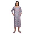 thumbnail image 4 of Moomaya Chemise de Nuit Boutonnée en Coton Imprimé pour Femmes, Robe de Nuit d'Allaitement, 4 of 5