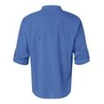 thumbnail image 5 of Kcodviy Mens Spring Loose Stand Shirt with Long Sleeve Solid Color Pocket Long Button Down Sleeve Pullover Shirt, 5 of 5
