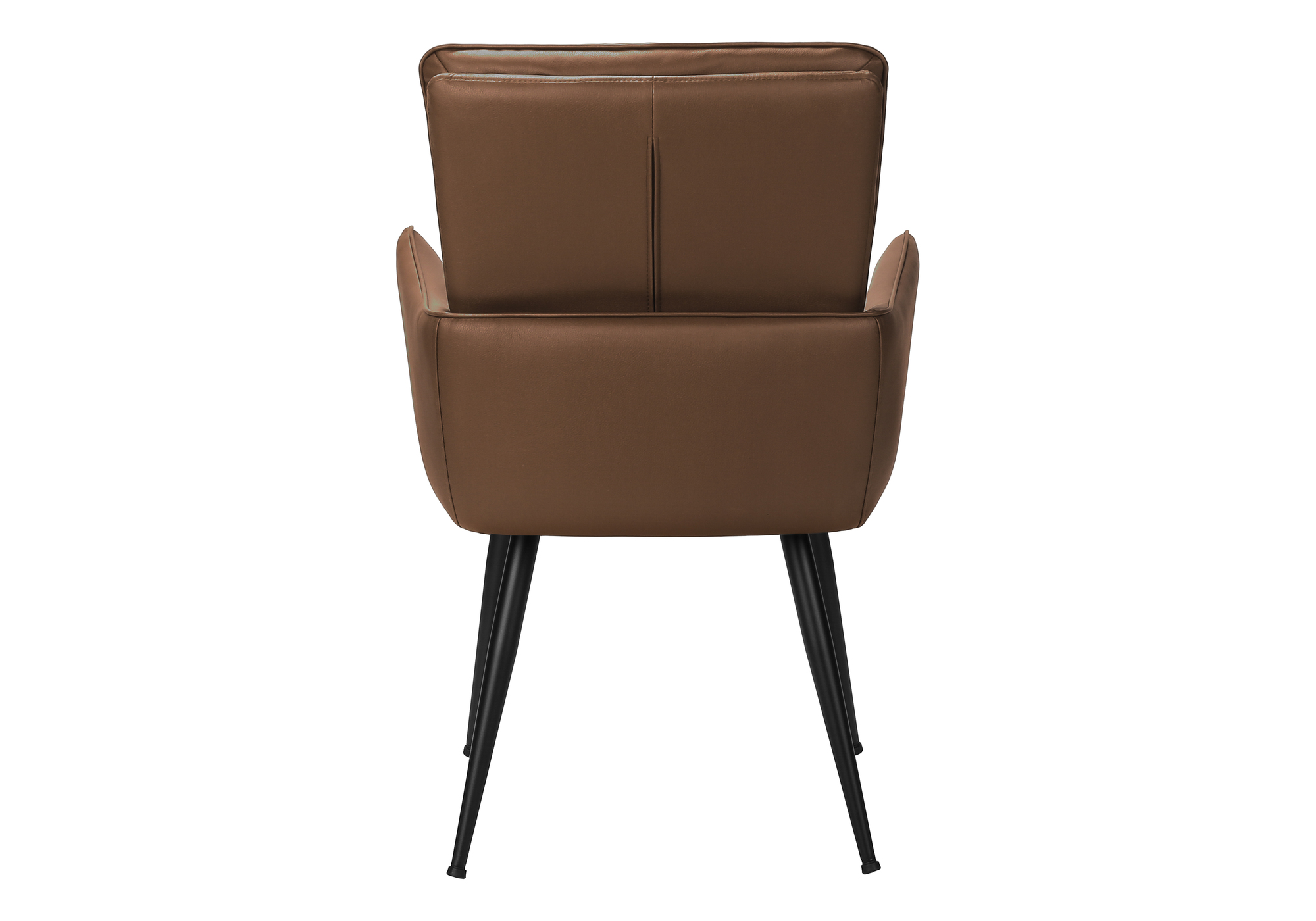 Monarch Specialties - Chaise, 36" De Haut, Ensemble De 2, Rembourré, Coté, Salle À Manger, Cuisine, Aspect Cuir Marron, Métal Noir, Contemporain, Moderne