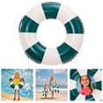 thumbnail image 4 of Noehoiugi Inner Tubes For Pool - Durable Floats For Kids, Handprinted Classic Striped Design Beach Float, Soft Comfort Seaming, Packable Floats For Travel, Dark Green, 7.69 Inch, 4 of 7