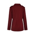 thumbnail image 4 of Innerwin Outwear Lapel Women Military Jacket Fall Solid Color Slim Fit Coat Wine Red S, 4 of 7