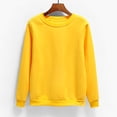thumbnail image 2 of Moxiu Chandails à Col Rond pour Femmes Automne Manches Longues en Molleton Chandail de Base Uni Chandail à Enfiler Hauts Chandail Jumper Chandail Jaune, TTG, 2 of 6