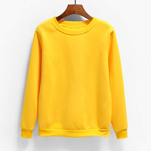 Meichang Chandail pour Femmes à Col Rond, Coupe Ample, Manches Longues, Chandail Décontracté Uni de Printemps, Doux et Confortable, Grande Taille