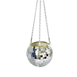 Disco Ball Planter Suspension Pot de fleurs Panier de plantes décoratives Jardin extérieur Art serre Pot de fleur Jardinage réutilisable