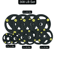 thumbnail image 2 of HAJEX Olympic Rubber Tri-Grip Plates Set 2 inch - 308LB Set - ( 11LB, 22LB, 33LB, & 44LB), 2 of 6