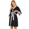 thumbnail image 1 of Maternity Nursing Pajamas Gown - Solid Color, Polyester, Postpartum/Home/Feeding Wear, All Seasons, 1 of 7