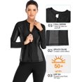 thumbnail image 2 of Charmo Womens Long Sleeve Rash Guard Top Zip Front Sun Protection Swim Shirt UPF 50+, 2 of 6