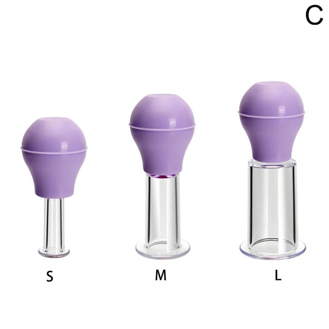 3 Cups Anti-Cellulite Facial Massage Cupping Set Glass Silicone For Face Z3P9
