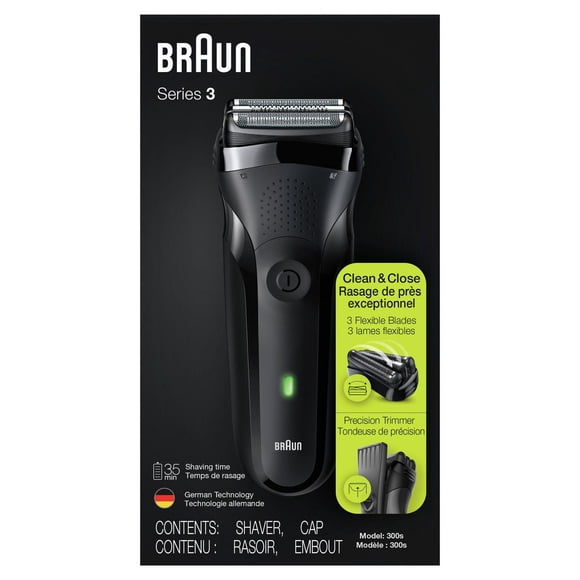 Braun Series 3 300s Rechargeable Electric Shaver, black