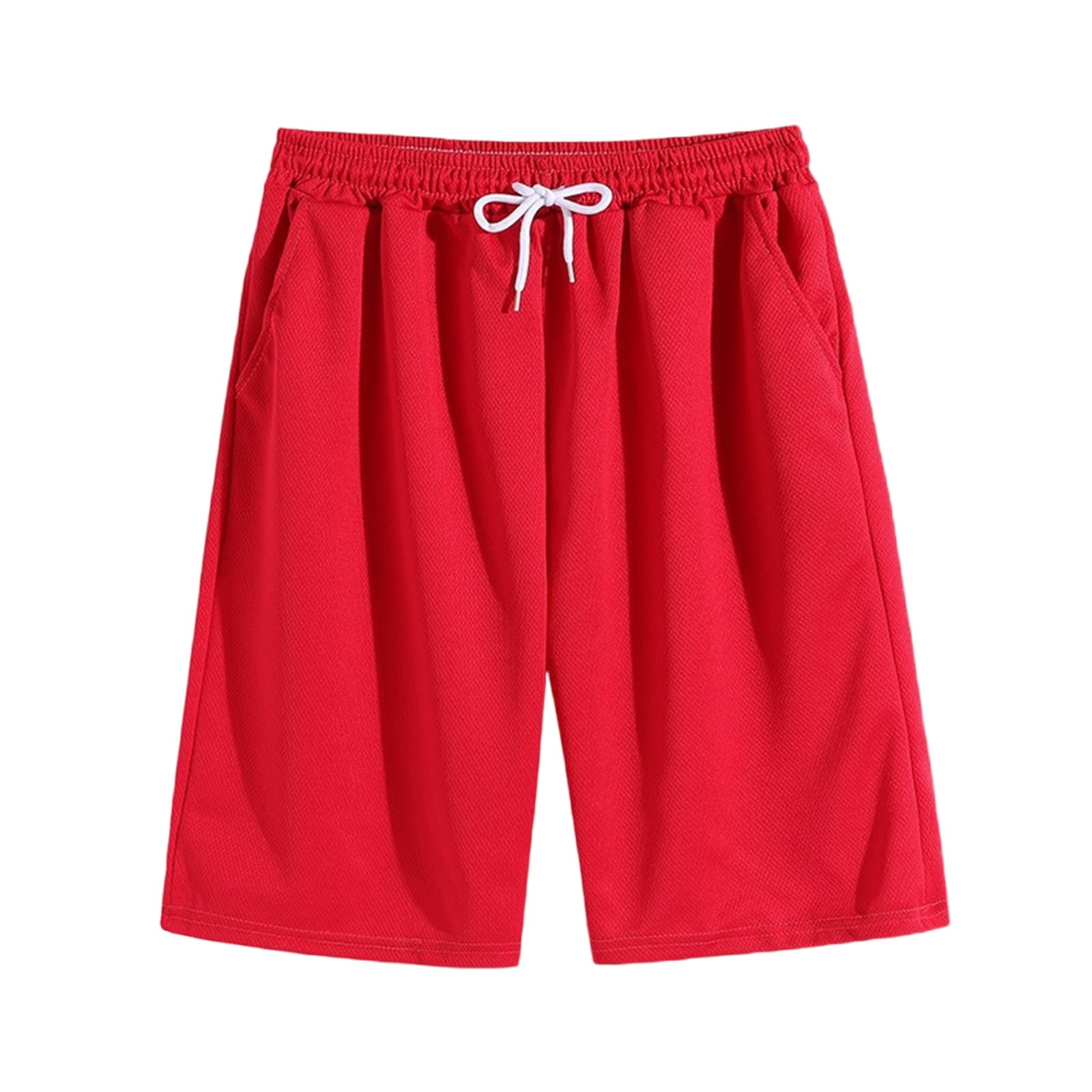 Summer Olouring In Lovzfmll Men's Elastic Drawstring Shorts, Solid Color Casual Shorts ...