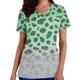 thumbnail image 2 of Mceream Nurse St Patricks Day Shirt for Womens Breathable Plus Size Nurse Working Uniform Shamrocks Print Scrub Tops V Neck Short Sleeve Fun Nursing Uniforms Green L, 2 of 6