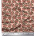 thumbnail image 1 of Soimoi Silk Fabric Leaves & Floral Block Fabric Prints by Yard 42 Inch Wide, 1 of 3