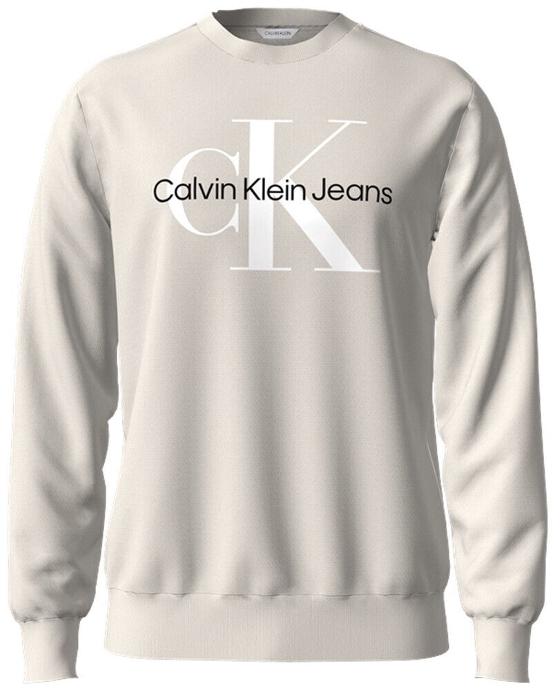 Calvin Klein Men's Monogram Crew Neck Sweatshirt - 40GC200 (Moonbean 101, L)