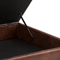 thumbnail image 4 of SIMPLIHOME Owen Table Basse Carrée de 36 Pouces de Large avec Dessus Relevable et Rangement, Pouf Repose-Pieds de Cocktail en Similicuir Aéré Brun Selle Vieilli Rembourré, Style Milieu du Siècle Moderne, Salon, 4 of 5