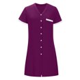 thumbnail image 3 of Gspmoly Robes d'Été, Mode Femme Été Col en V Manches Courtes Couleur Contrastante pour la Maison Robe Courte Robes Formelles pour Femmes Liquidation, 3 of 5