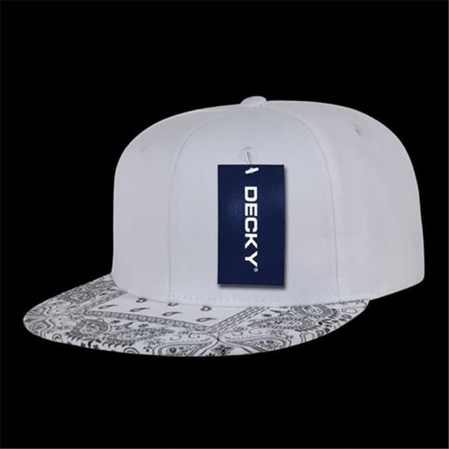 Decky 1093-WHTWHT Bandana Snapback Cap, Blanc et Blanc
