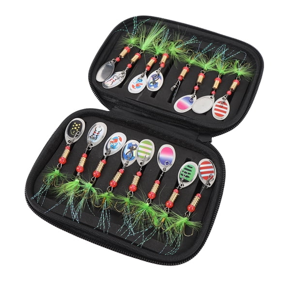 Leurres de Pêche en Métal, Lames Brillantes Hameçon Triple Portable Leurres de Pêche Multifonctions pour Achigan