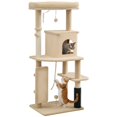 thumbnail image 1 of PawHut 52 Inch Cat Tree with Scratching Posts, Cat Bed, Condo, Beige, 1 of 10