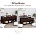 thumbnail image 3 of Giantex Lift Top Coffee Table, Wood Home Living Room Modern Lift Top Storage Coffee Table, 3 of 7