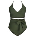 thumbnail image 4 of Pisexur Womens Plus Size Bikini High Waisted Swimsuits Two Piece Bathing Suits Tummy Control Swimwear, 4 of 6