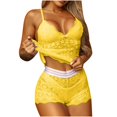 thumbnail image 1 of Birdeem Womens Bow Lace Solid Color Sexy Sling Pajama Set Sexy Lingerie Set, 1 of 12