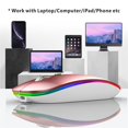 thumbnail image 2 of Wireless Bluetooth Mouse Rechargeable Silent Mouse Dual Mode (Bluetooth 5.1 + 2.4G) with Nano Receiver, 2 of 8
