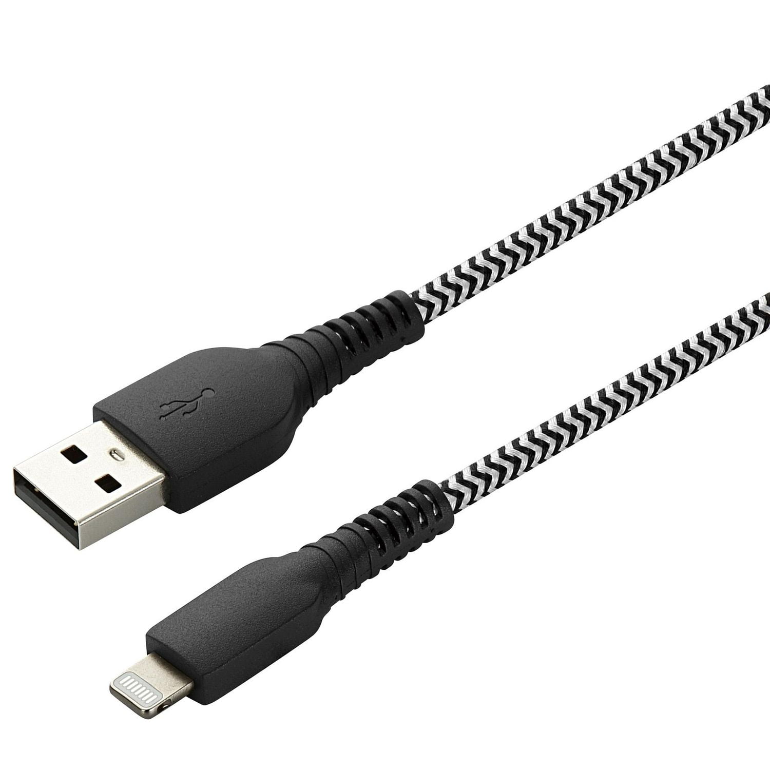 Câble de charge et de synchronisation Lighting vers USB-A de 1,8 m (6 pi) avec câble robuste tressé blackweb