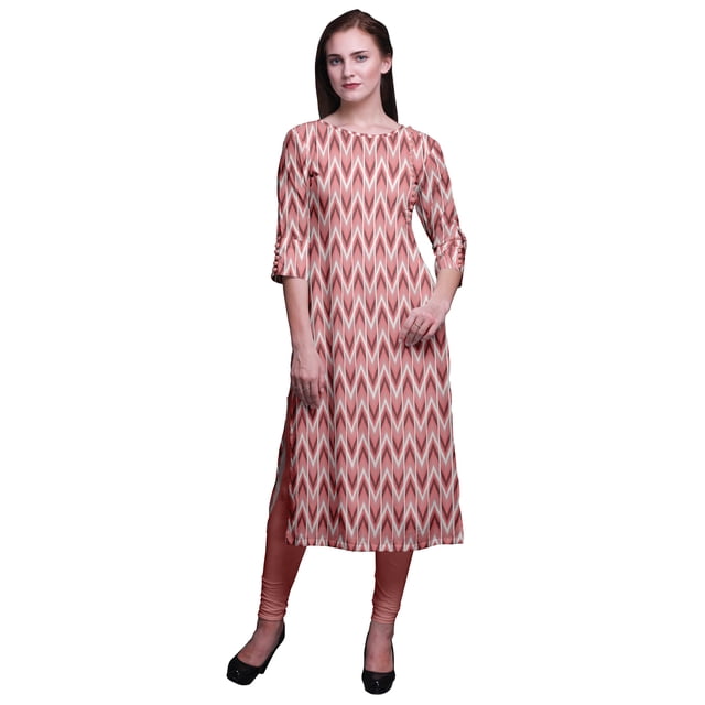 Bimba Robes Longues Droites pour Femmes Imprimées Manches 3/4 Vêtements Indiens