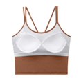 thumbnail image 2 of Yuyuzo Womens Tank Tops Sleeveless Spaghetti Strap Padded Sports Bra Square Neck Workout Basic Crop Tops, 2 of 3