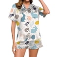 thumbnail image 1 of GDREDA Ensemble de Sommeil pour Femmes Dames Mode Décontractée Lapin de Pâques Impression Numérique 3D Pyjama Court Combinaison de Pyjama Femmes Ensembles de Pyjama pyjamas Beige,TG, 1 of 4