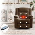thumbnail image 4 of YSICK Swivel Rocker Recliner Chair with USB Ports Chenille for Living Room,Brown, 4 of 7