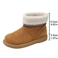 thumbnail image 4 of Bottes d'Hiver Courtes en Velours Chaudes pour Femmes : Couleur Unie, Bout Rond, Talon Bas Style Cheville, 4 of 9