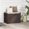 thumbnail image 1 of vidaXL Garden Storage Box with Seat Cushion Brown 125 L PP, 1 of 5