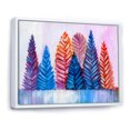 thumbnail image 2 of Designart Abstract Christmas Trees Traditional Floating Frame Wall Art, 2 of 4