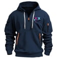 thumbnail image 1 of Styesk Sweatshirts for Men Men's Spring And Fall Printed Hooded Sweatshirt Zipper Multi-Pocket Pullover Sweatshirt, 1 of 3