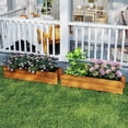 thumbnail image 2 of Costway Raised Garden Bed Wood Rectangular Planter Box with 2 Drainage Holes Outdoor, 2 of 10