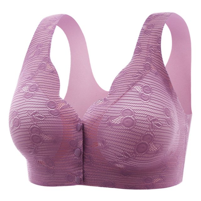 Timegard Womens Front Closure Bras No Underwire Full Coverage High Support Comfortable Seniors Bralette