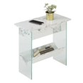 thumbnail image 2 of SoHo Table d'Appoint Électrique à Dessus Rabattable, Fini Bois Effet Marbre Blanc, avec Verre Transparent, 2 of 2