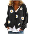 thumbnail image 1 of 2025 Cardigan pour Femmes Chandail Classique Hell Bunny Cardigan Grande Taille Col Ras du Cou Col à Boutons Cardigan d'Automne Tricot devant Ouvert, 1 of 4