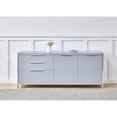 thumbnail image 3 of Glossy Light Gray Storage Cabinet with 5 Compartments and Stainless Steel, 3 of 9