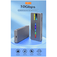thumbnail image 3 of Smart Display M.2 Solid State Mobile Hard Drive Box 10GB Dual Protocol NVMe/ Aluminum Alloy Shell,1 * Mobile hard disk box 1 * usb cable,Gray, 3 of 8
