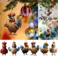 thumbnail image 3 of Christmas Tree Chicken Shape Ornament Realistic Appearance Cartoon Hanging Pendant Car Key Ring Decoration Gift, 3 of 10