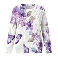 thumbnail image 4 of KIHOUT Chandails Molletonnés pour Femmes en Liquidation, Hauts Blouse à Manches Longues d'Automne et d'Hiver à Col Rond à Imprimé Floral, Coupe Ample, Taille P-2TG, 4 of 5